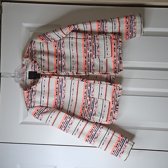 Belle Vere Blazer Neon Stripe Jacket Sz S - Picture 2 of 6